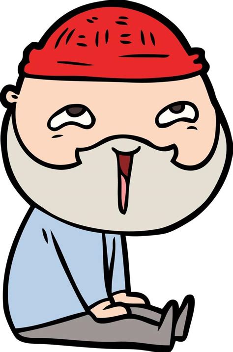 Cartoon Happy Bearded Man 12467082 Vector Art At Vecteezy