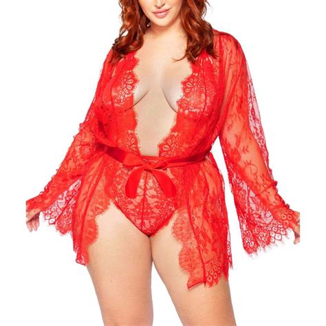 Set Lingerie Colore Rosso Plus Size Mydarling Lingerie