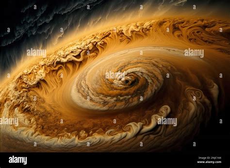 Closeup view of Jupiter with storm, that see when you notice the planets famed Great Red Spot a ...