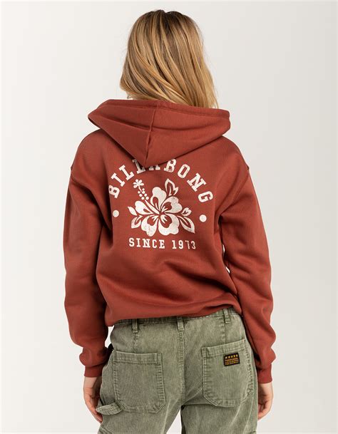 Billabong Athletic Hibiscus Womens Hoodie Dk Red Tillys