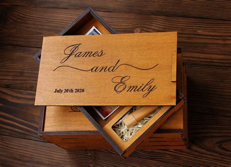 Wooden Personalized Photo Box Etsy