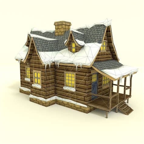 Low Poly Winter House Gamedev Market