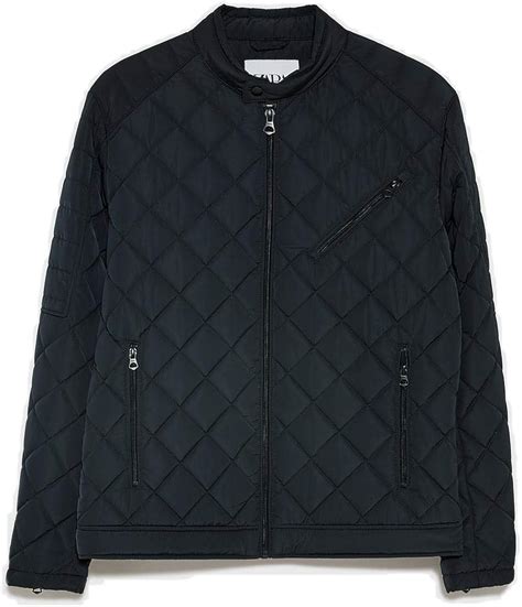 Buy Zara Men S Quilted Jacket Medium Navy Blue At Amazon In