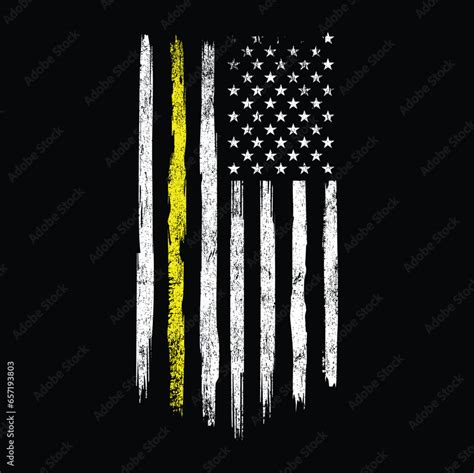 Thin Yellow Line Flag Emergency Dispatchers Flag T Shirt Vector