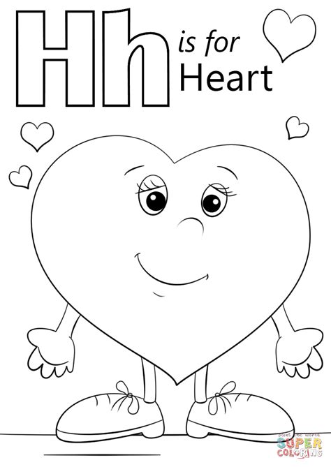 Letter H Is For Heart Coloring Page Free Printable Coloring Pages