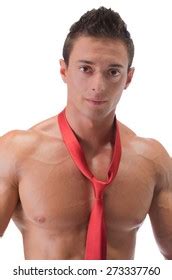 Naked Man Wearing Red Tie Shutterstock