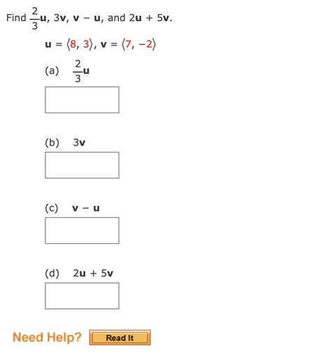 Solved Ind 32u 3v Vu And 2u 5v U 8 3 V 7 2 A 32u Chegg