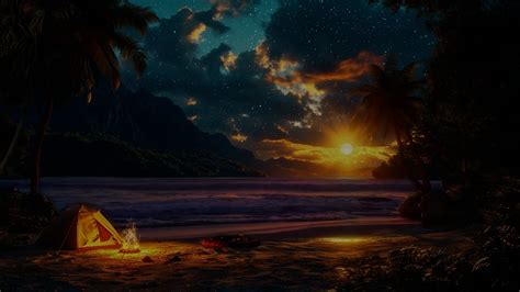 Fall Asleep On A Full Moon Night With Calming Wave Sounds 5 Hours Of