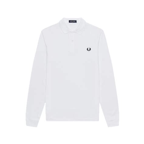 Fred Perry Polo Manica Lunga Logo Bianco Uomo Acquista Online Su