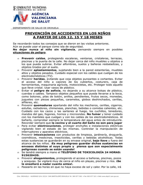 Prevenci N De Accidentes De 12 15 Y 18 6 Meses