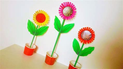 How To Make Miniature Sunflower From Disposable Paper Cup Waste