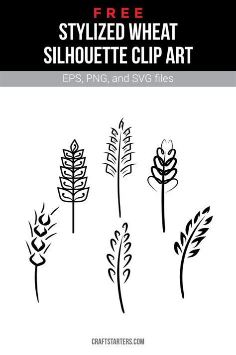 Free Stylized Wheat Silhouette Clip Art Silhouette Clip Art Clip Art