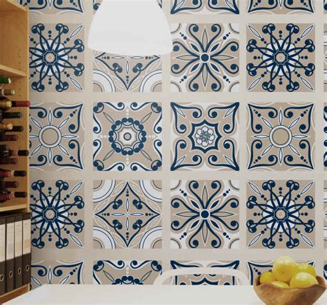 Azulejos vinílicos imitación cemento azules TenVinilo