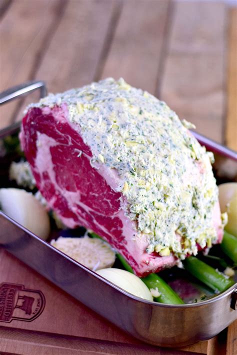 Rib Roast With Garlic Herb Butter Bobbi S Kozy Kitchen