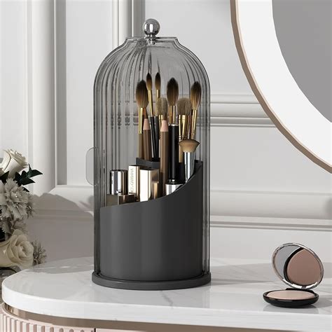 Amazon Zufudo Makeup Brush Holder Organizer With Lid Rotating