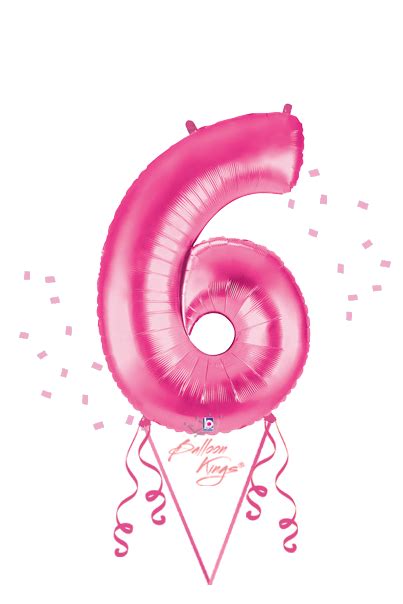 36-Inch Hot Pink Number 6 Balloon | Party Balloons by Balloon Kings