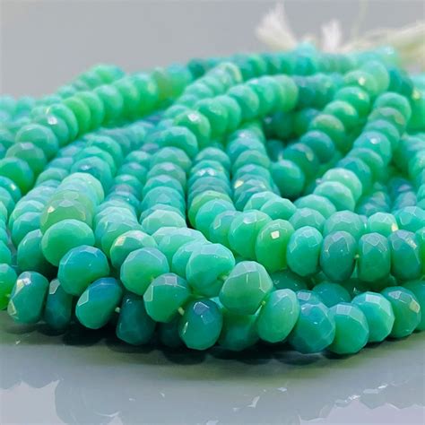 Natural Chrysoprase 6mm Faceted Rondelle Gemstone Beads Strand 155364