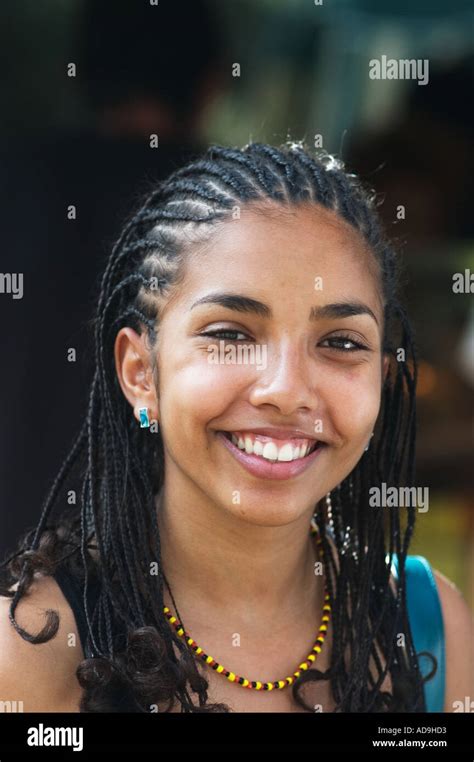 Young Australian Aboriginal Islander Woman At Music Festival Stock