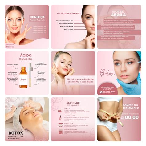 Pack Canva Estética Beleza 3 0 Template Canva 60 Artes Bônus