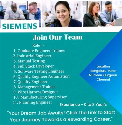 Siemens Is Hiring For Below Given Positions Official Jobs