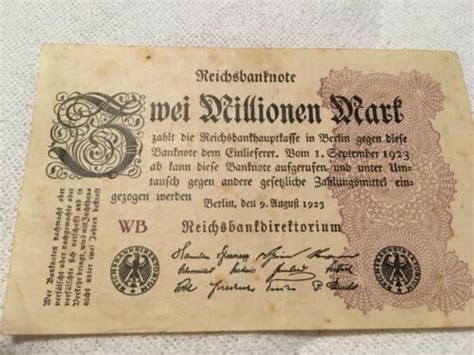 Millionen Mark Firmenzeichen Wb August Selten Geldschein