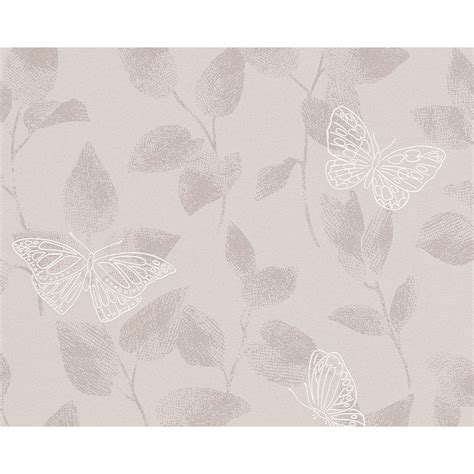 Sample AS Creation Floral Leaf Pattern Butterfly Motif Glitter