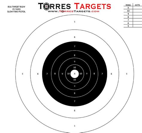 B16 Bullseye Shooting Target Black and White