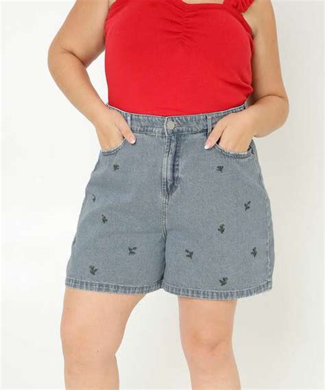 Shorts Plus Size Bermuda Destroyed Sarja E Mais Marisa