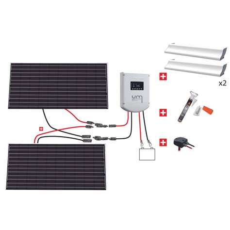 Kit Solaire CAMPING CAR Uniteck 600W 12V 2x300W Monocristallin