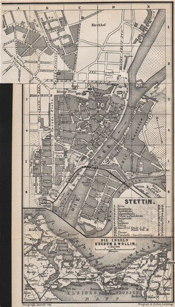 Stettin Inset Die Inseln Usedom And Wollin By Baedeker Karl Wagner