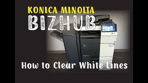 Konica Minolta How To Clear White Lines Bizhub Printer Youtube