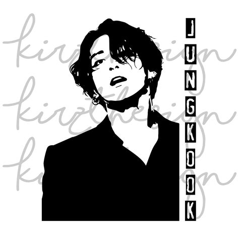 Bts Jungkook Stencil Svg Png Ai Digital Descargar Etsy Hot Sex Picture