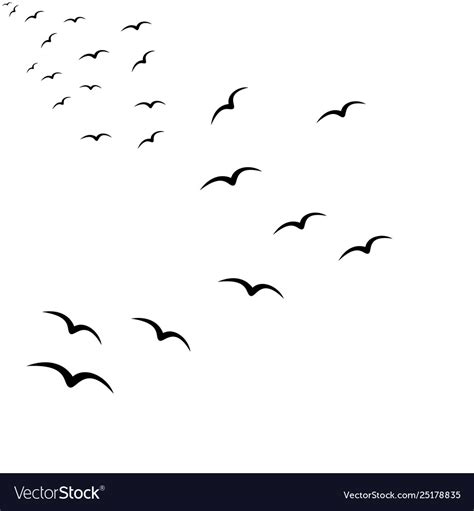 Birds Flying In Flocks To South Royalty Free Vector Image