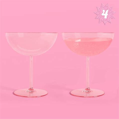 Xo Fetti Pink Plastic Coupe Glasses Set Of 4 Bachelorette Party