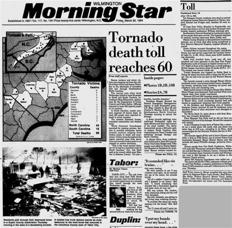 40 Years Ago Today The Carolinas Tornado Outbreak Of March 28 1984 R Tornado