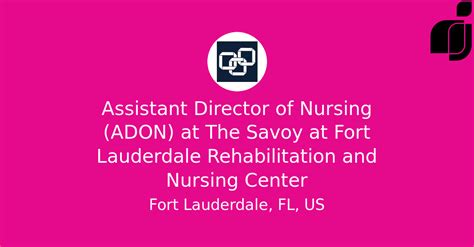 Assistant Director Of Nursing Adon In Fort Lauderdale Fl Us At The