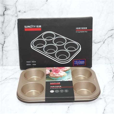 Jual Suncity Muffin Cupcake 6s Baking Pan Loyang Sekat Bulat Di