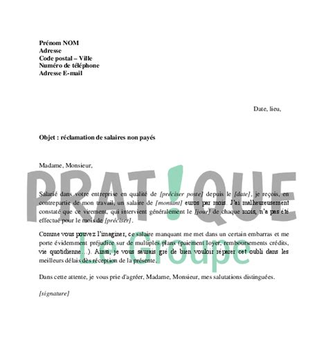 Lettre De RãClamation Facture Non PayãE Financial Report