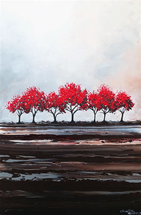 Red Trees Abstract Painting By Christine Bell Fine Art America