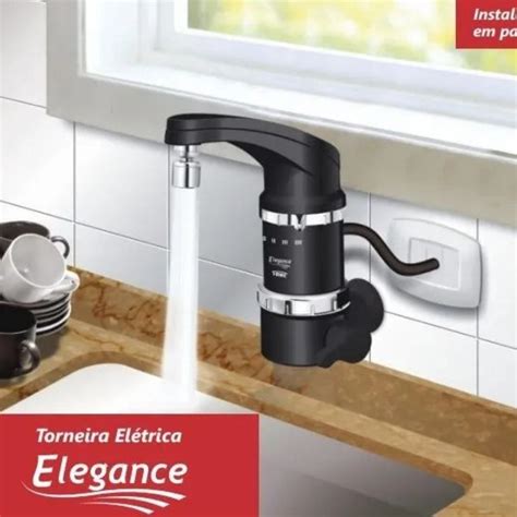 Torneira Eletrica Fame 4T Elegance Parede 127V 4800W Preta No Shoptime