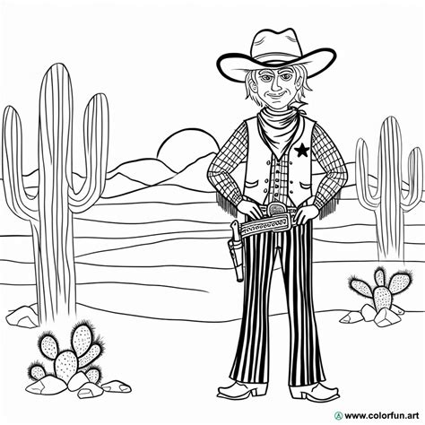 Disegno Da Colorare Del Cowboy Del Far West Scarica O Stampa Gratuitamente