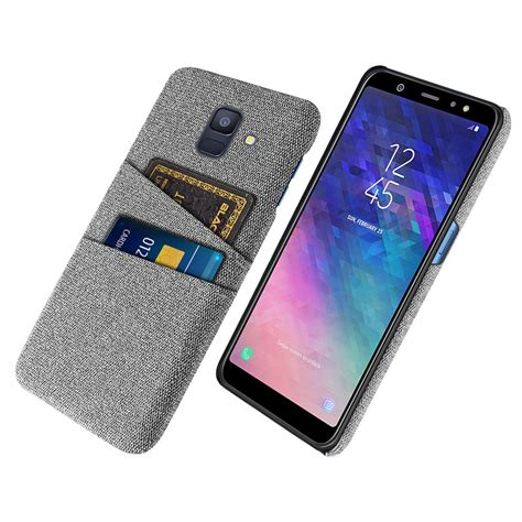 Funda De Tela De Lujo Para Samsung Galaxy A6 2018 Cubierta De Tela Con Tarjeta Dual Sim Sm