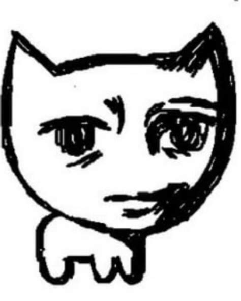 A Black And White Drawing Of A Cat S Face With The Caption That Says