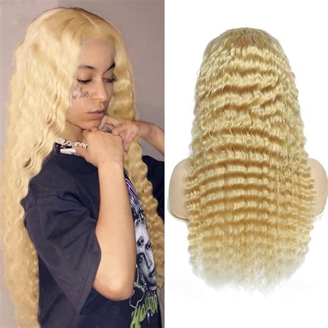 Amazon Kafeier Frontal Wig Deep Wave Human Hair X Blonde