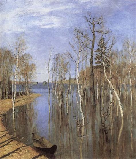 Springtime Flood Isaac Levitan Open Picture Usa Oil Painting Reproductions