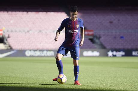 Philippe Coutinho Presentation Camp Nou Stadium Barcelona Spain