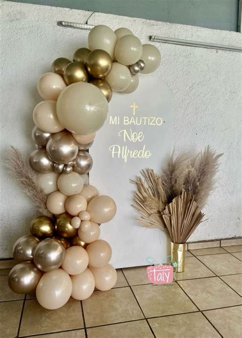 Decoración Bautizo tonos nude y dorado Decoración de unas Decoracion bautizo Decoracion para