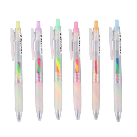 Warkul 6Pcs/Set Glitter Gel Pens Smooth Writing Vibrant Colors Rainbow ...