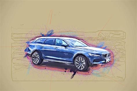 Volvo V90 B6 Cross Country 2021 Cars Jp Spec Wagons Port Mixed Media By