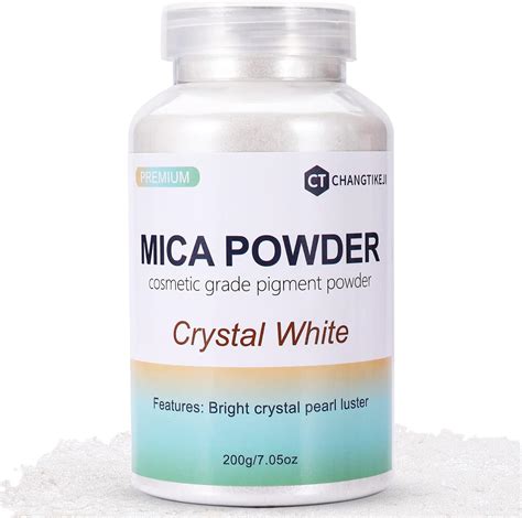 Buy Mica Powder200g705oz Large Jarcrystal White Mica Powder Pigment